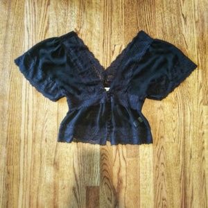 Twenty One Sheer Black Blouse Size-M